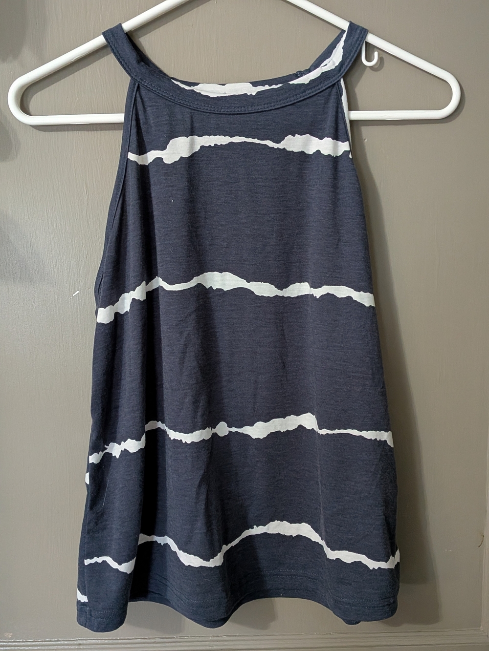 SHEIN Abstract Stripe Tank Top in Blue & White Size Medium Like N